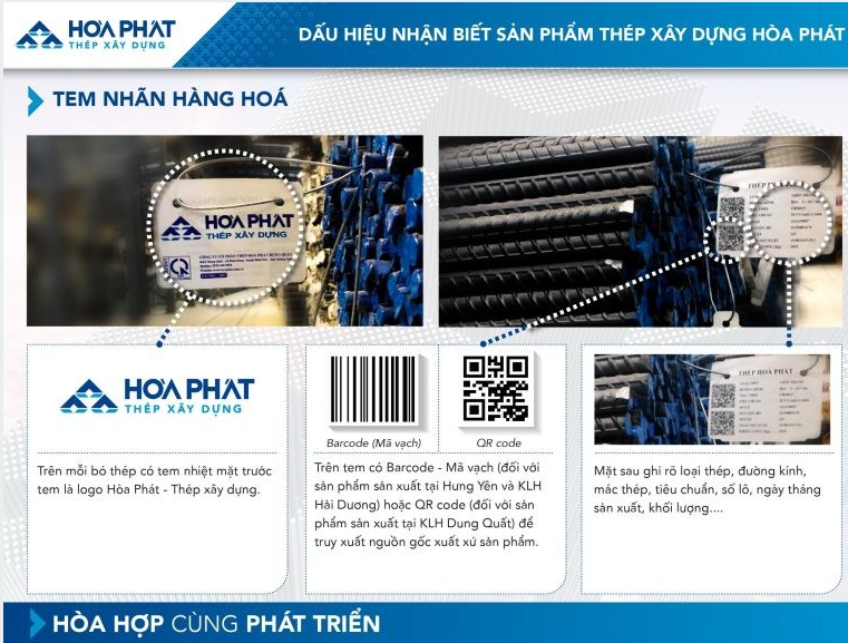 Nhận biết thép xây dựng Hòa Phát