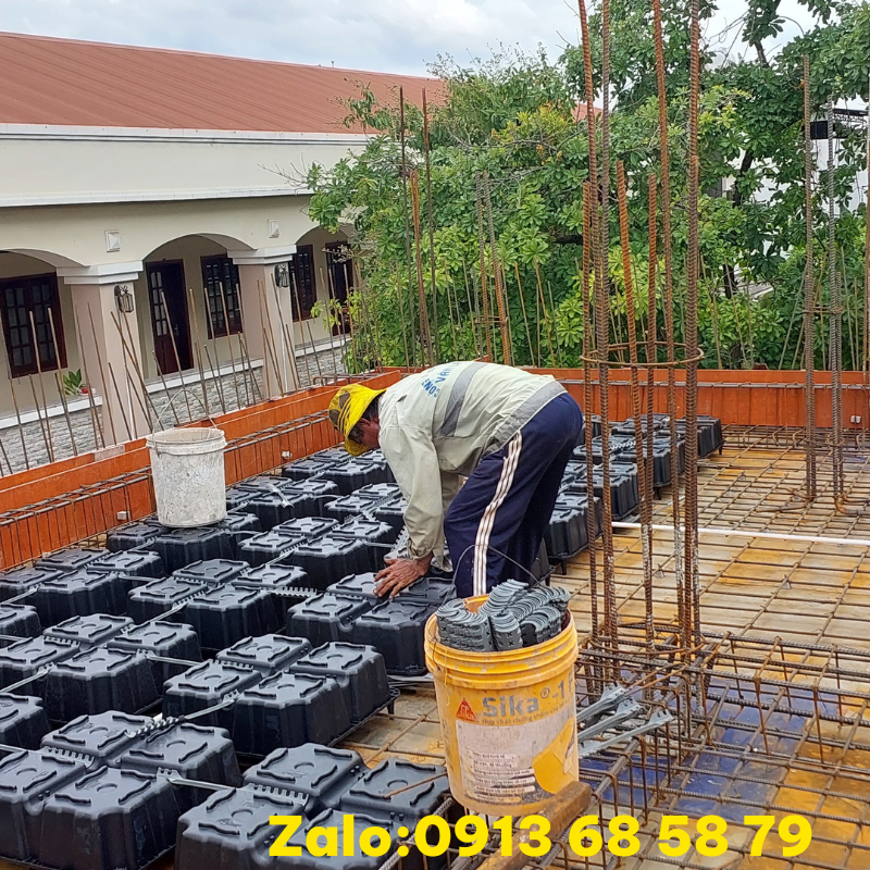 Thi công sàn hộp, Cách thi công sàn hộp, Thi công sàn ô cờ, Sàn ô cờ TBOX, Sàn ô cờ vượt nhịp, Thi công sàn TBOX, Chi phí sàn không dầm, Thi công sàn rỗng